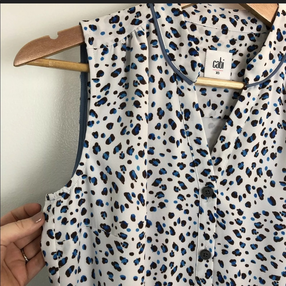 CABI Camilla Shirt Dress Sleeveless Leopard Print - Picture 6 of 6